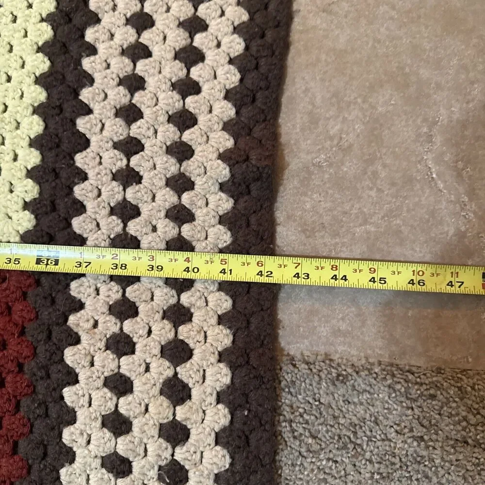 Crocheted Organic Afghan Granny Squares Lap‎ Crib Baby Nursery Blanket 54”x42”